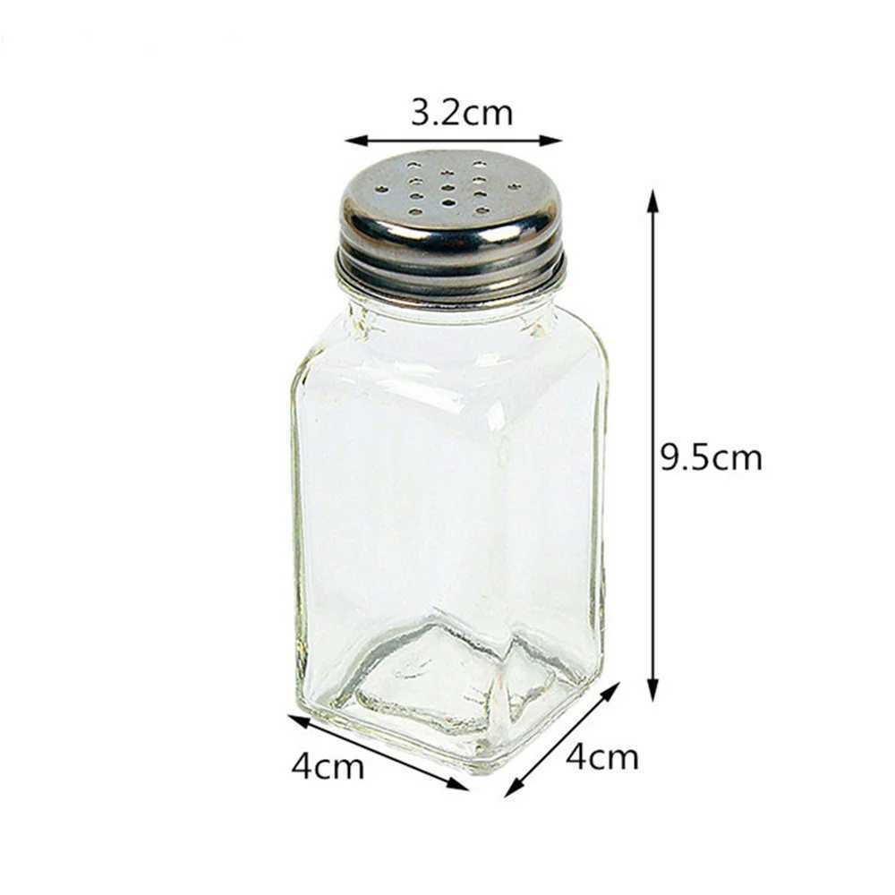 Food Savers Storage Containers Glass seasoning bottle black and white salt pepper shake kitchen storage tools supplies H240425