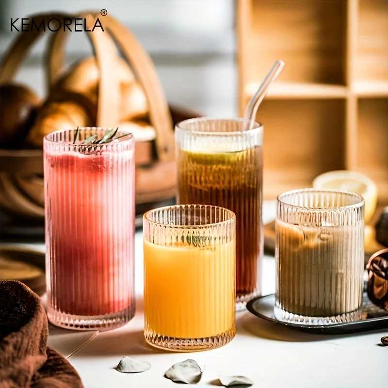 Tumblers tazza di vetro tazza ad alto borosilicato tazza di latte resistente al calore a tazza bevande fredde bevande acqua il succo di birra latte vino whisky h240425