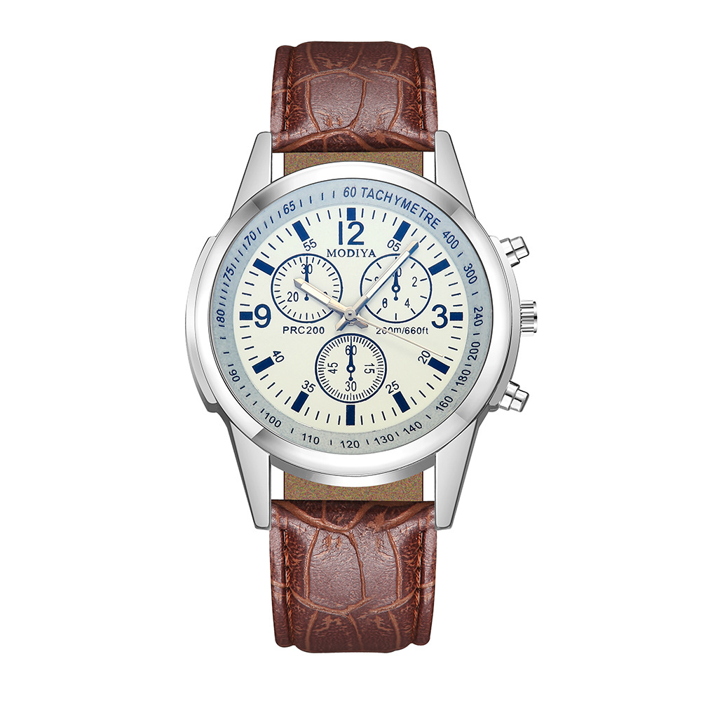 Bleu clair en verre clair courroie masculine Match Match Gift Quartz Watch