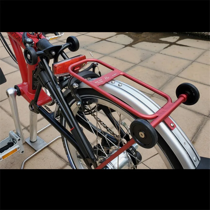 Acessórios H H Bike traseiro q rack para dobrar bicicleta alumínio de alumínio 6061 Easy Travel Rack para Brompton