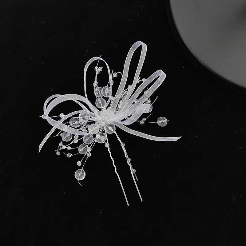 Bijoux de mariage Bijoux Bridal Rimestone Hairpin Pearl Hair Sticks Handmade Tiara Bride Coiffes Coiffes Pins Décoration de tête Maridings Accessoires Hair D240425