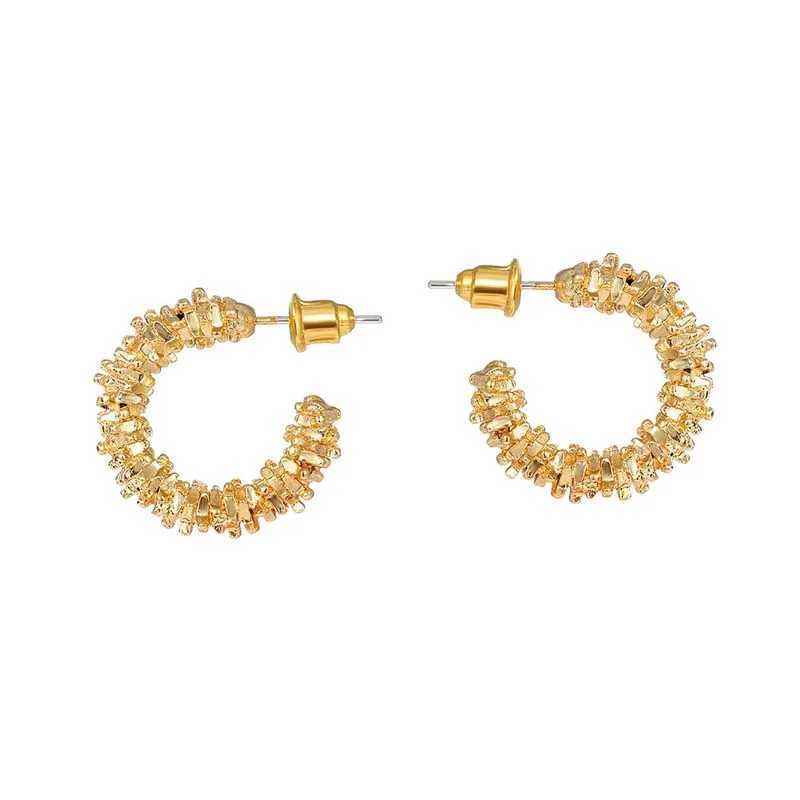 Boucles d'oreilles cercle géométriques en forme de métal rétro rétro pour femmes exagérées Gold Couleur semi-circulaire Boucles d'oreilles Gift bijoux