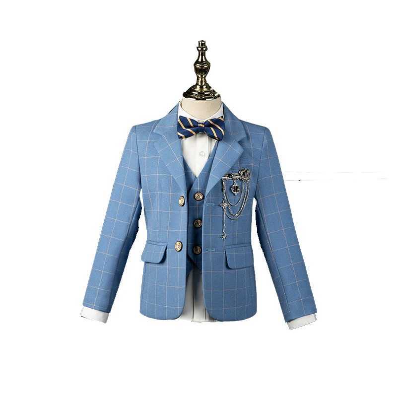 Terno de meninos terno de casamento infantil calças de colete formal blazer colar