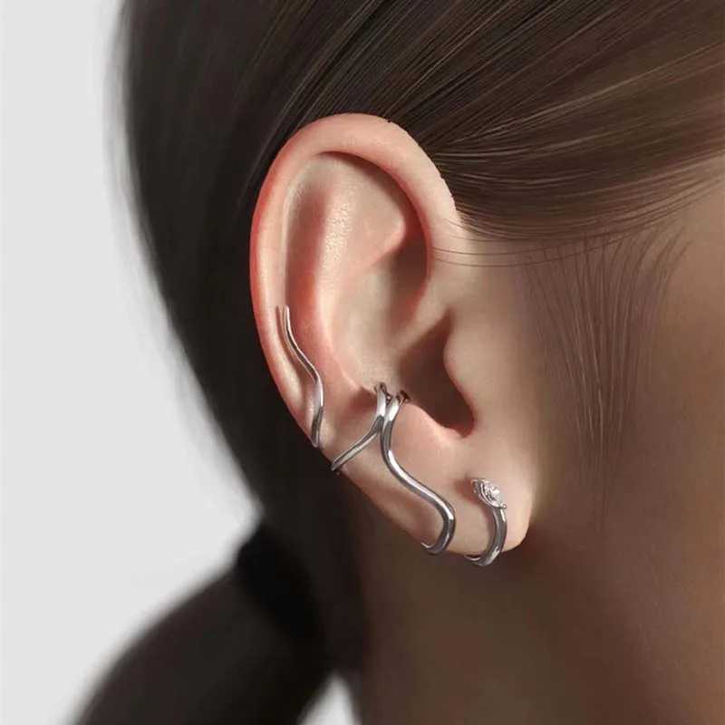 Dangle Kronleuchter Splitter Farbkristall Schlangenohr Clip an Ohrringen für Frauen Gothic Piercing gefälschter Knorpel Ohrmanschette Hochzeit Schmuck Geschenk