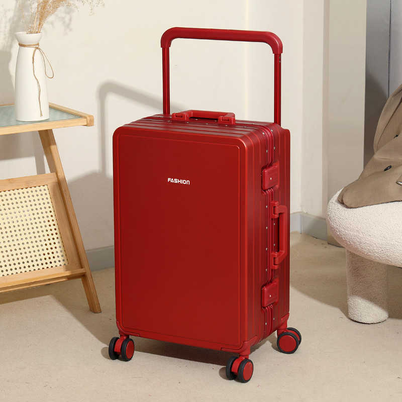 Large capacity balanced wide pull rod luggage, 20 inch boarding box, universal wheel password box, 24 inch aluminum frame, dry wet separation 240425