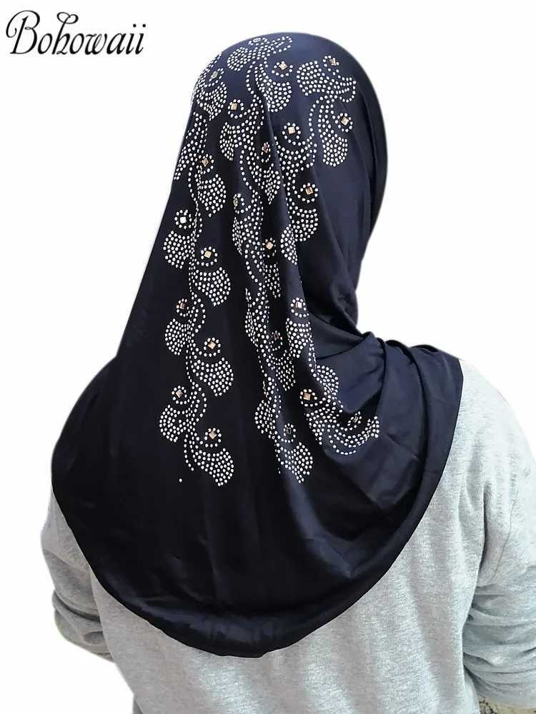 Hijabs bohowaii ramadan jersey cofano hijab femme musulman khimar abaya islam diamanti diamand