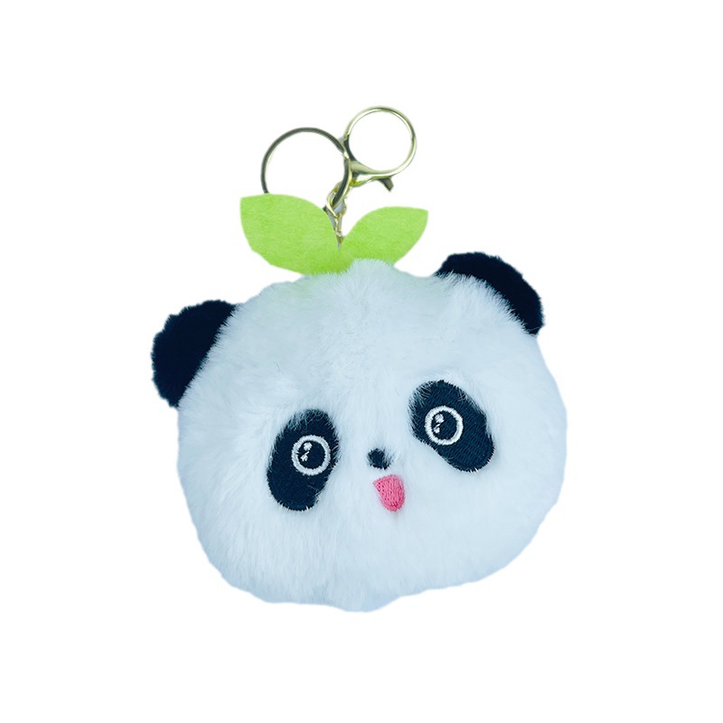 Söt panda docka plysch leksak hänge tecknad byte väska hörlurar väska student plånbok nyckelring docka