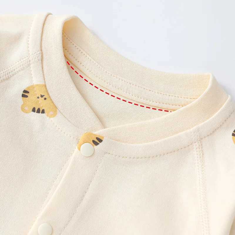Rompers Muslin Newborn Jumpsuit Cartoon Bear Manches longues Baby Rompers For Boys Girls Automne Clothes Tentifit Infant Toddler Coins 0-18M D240425