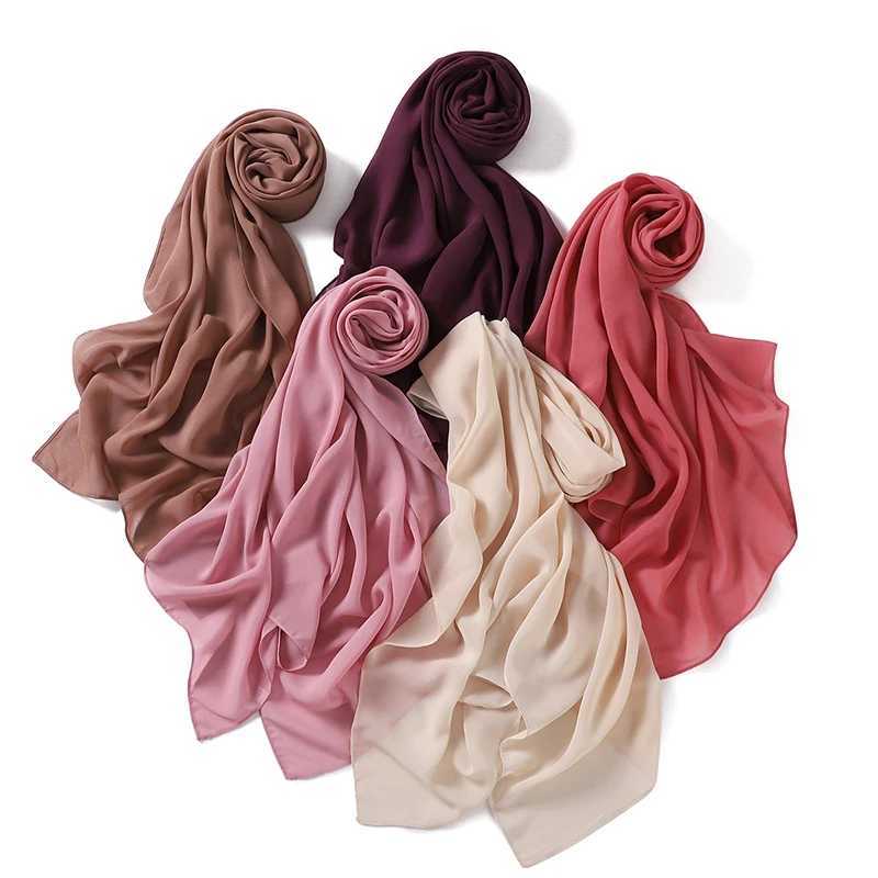 Hijabs dames moslim chiffon hijab sjaals sjaals modale katoen jersey hijabs gewoon zacht voor vrouw moslim voile head wraps 70*180cm islamitische d240425