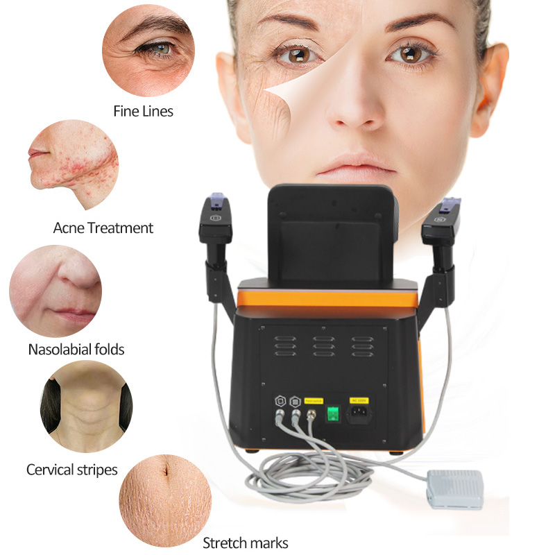 Radio frequency face lift machines rf microneedle fractional acne scars removal micro needling anti age salon machine 2 handle