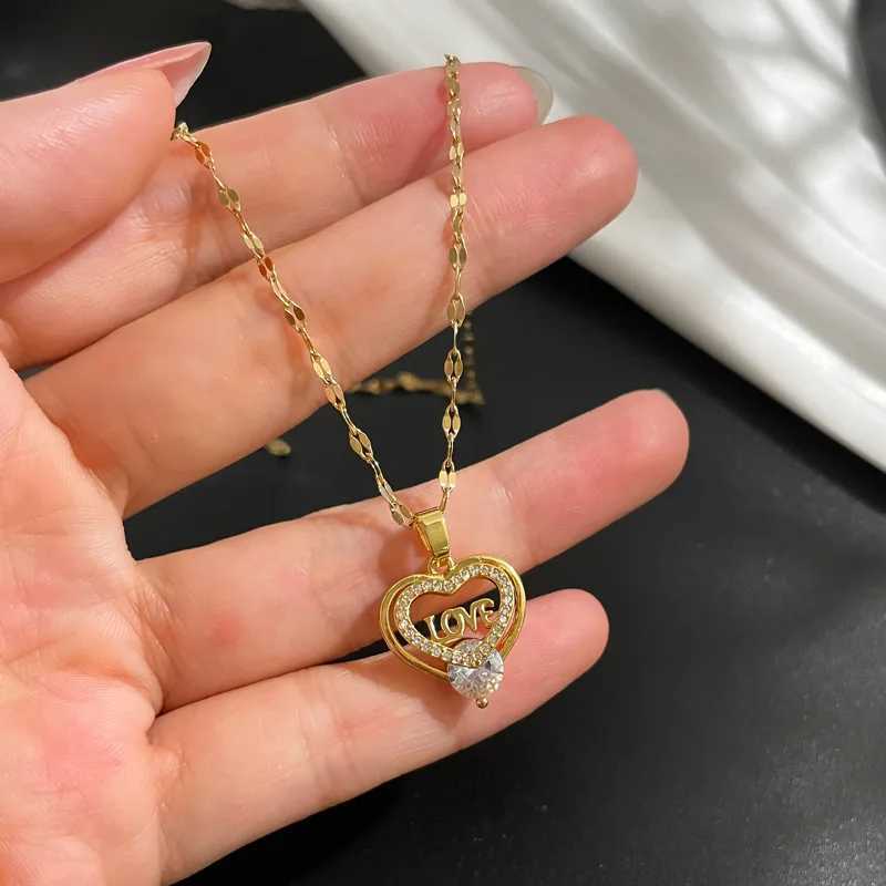 Pendant Necklaces Fashion European and American Heart Love You In My Heart Necklace Shiny Jewelry Love You Always In My Heart Pendant Gift