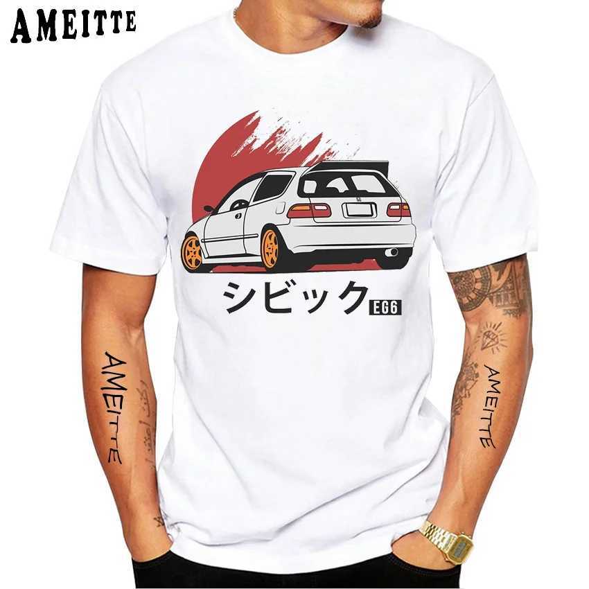 T-shirts voor heren rijden de legende FRS GT86 Civic Design T-shirt Nieuwe Summer Men Short Slve Car Sport Lovers Boy Casual Tops Man White TS T240425