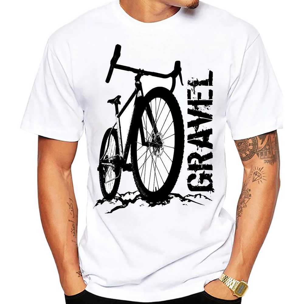 Męskie koszulki zabytkowe rowerowe rowerowe t-shirt klasyczny stały sprzęt rowerowy