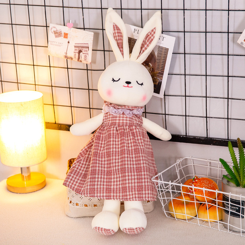 Cartoon Rabbit bebê sono sono calmante boneca de pelúcia de brinquedo comprido boneca de coelho