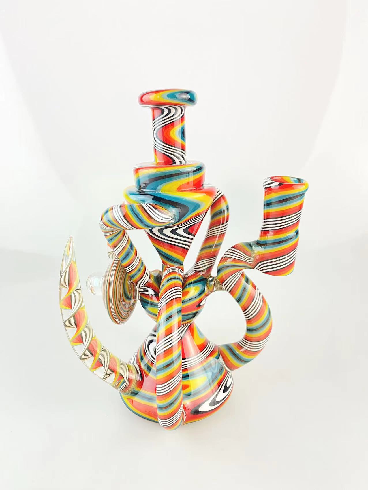 Palanie Bong Glass Rig w pełni zabarwiony wiatage Dodaj opal i 2 rogi 14 mm Nowy projekt Witamy w zamówieniu