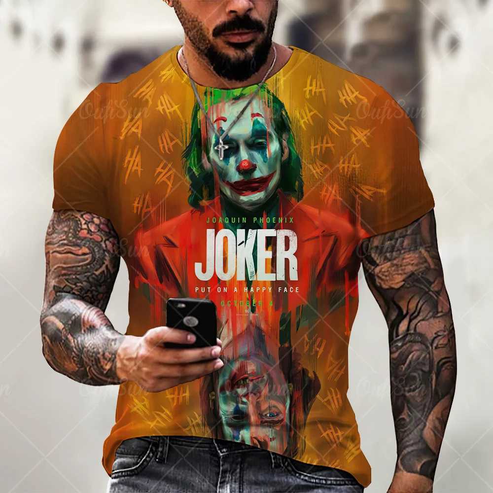 Męskie koszulki Summer Men T-shirty krótkie rękawy Modna Joker 3D Printed Street