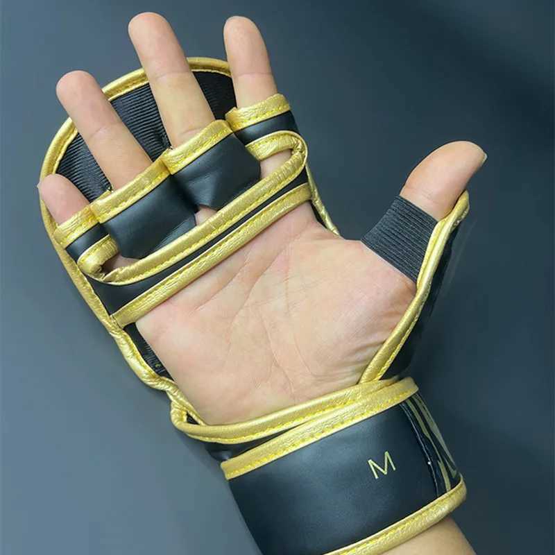 Protective Gear Professional MMA Halbfinger -Boxhandschuhe verdickte Sanda Thai Boxing Training Handschuhe Boxtraining Accessoires 240424