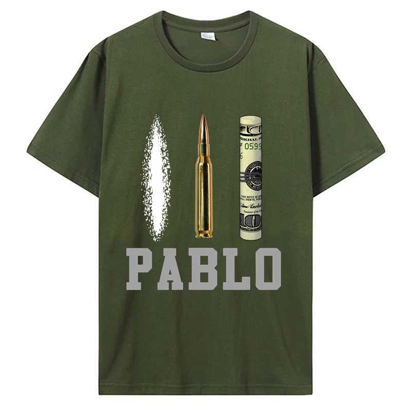 Men's T-Shirts Hot Sale New Mens Cotton Tshirt Pablo Escobar Medellin Scarface T-shirts Streetwear Hip Hop Harajuku Funny Cotton T Shirt TopsL2404