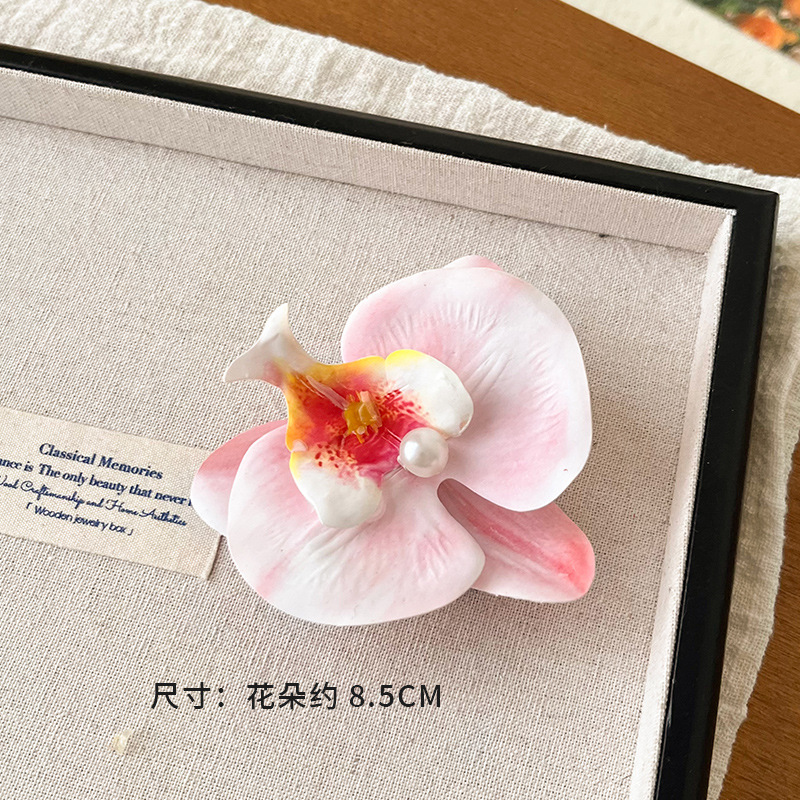 Orchid Hair Clip For Woman Artificial Flower Hairpins Cute Wedding Party Side Clip Hair Accessories Gifts bde