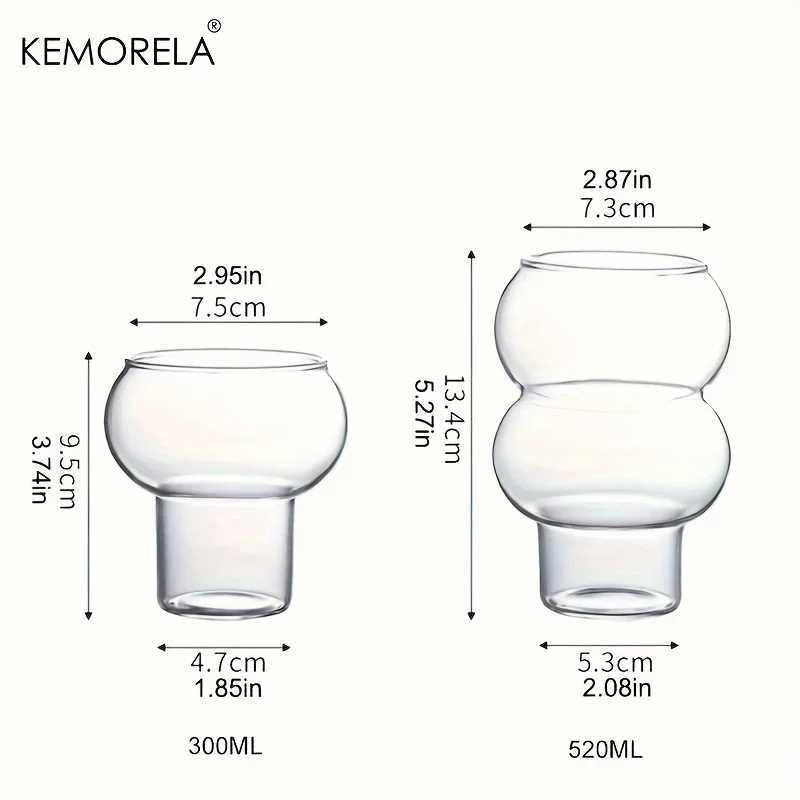 Gobelets 520 ml gourde en forme de verre en verre tasse de borosilicate haut de borosilicate pour dessert le lait de thé à cocktail bière bière crème glacée