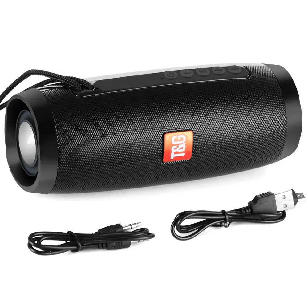 Przenośne głośniki TG157 LED Flashing Light Greleger Portable z liną Outdoor LoundSpeaker 1200 Mah Waterproof Subroof Suboofer FM Radio D240425