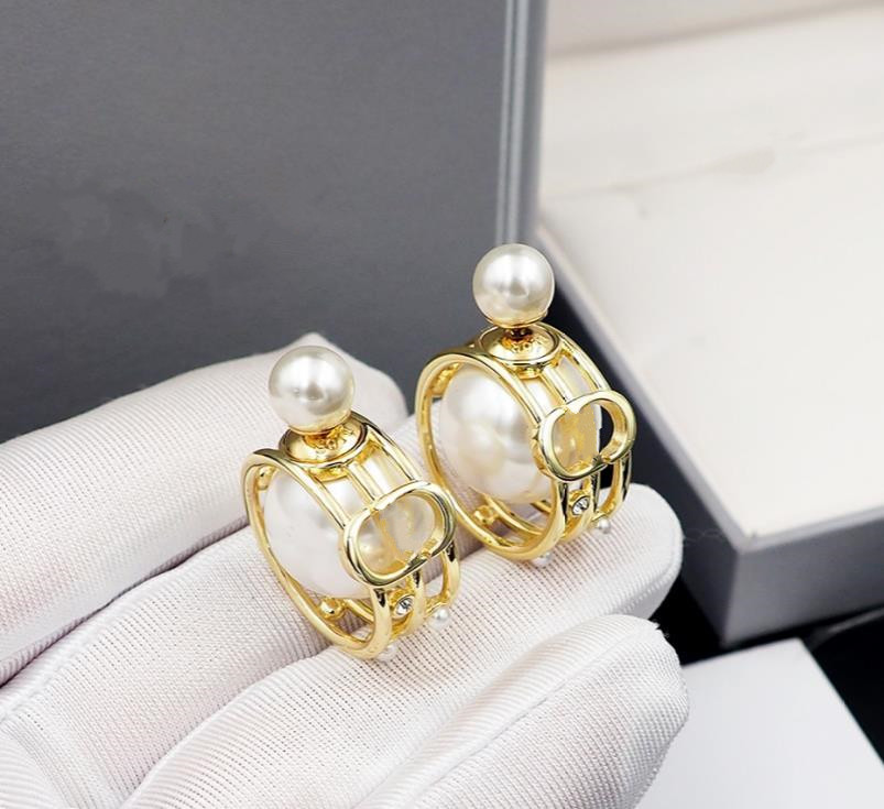 Brincos de pérolas de grife para mulheres de alta qualidade de luxo de luxo prateado cobre strass círculo de breol do lustre de breol de jóias de breol de jóias
