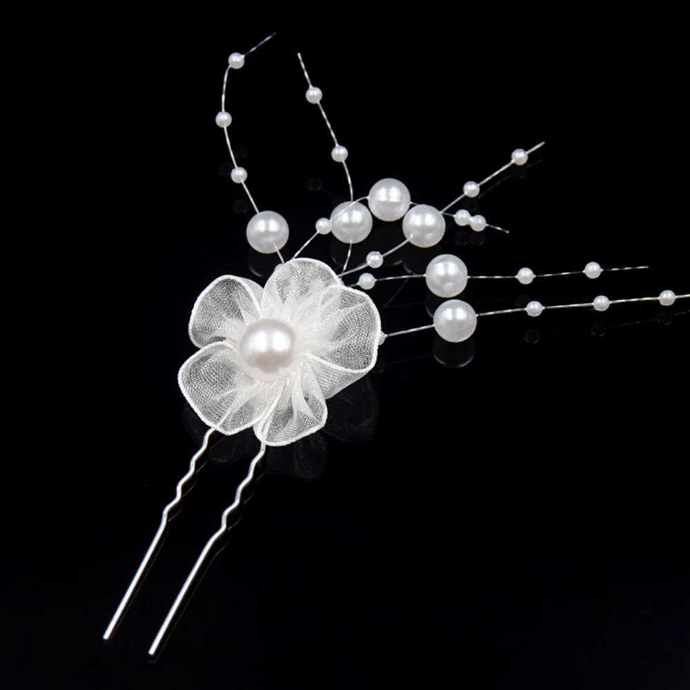 Gioielli capelli da sposa cristallo perle Hairpin a forma di fiore a forma di forno a pelo rhinestone perle perle forche