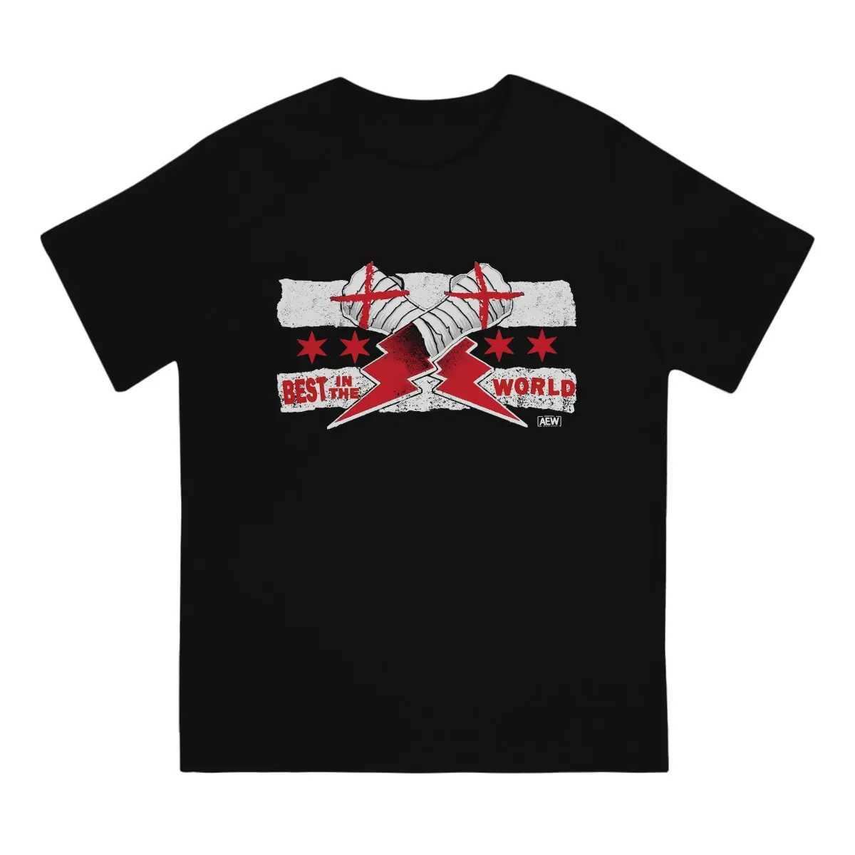 Męskie koszulki cm punk aew najlepsze na świecie tshirt graficzne mężczyźni na topie vintage got letni poliester streetwear harajuku t240425