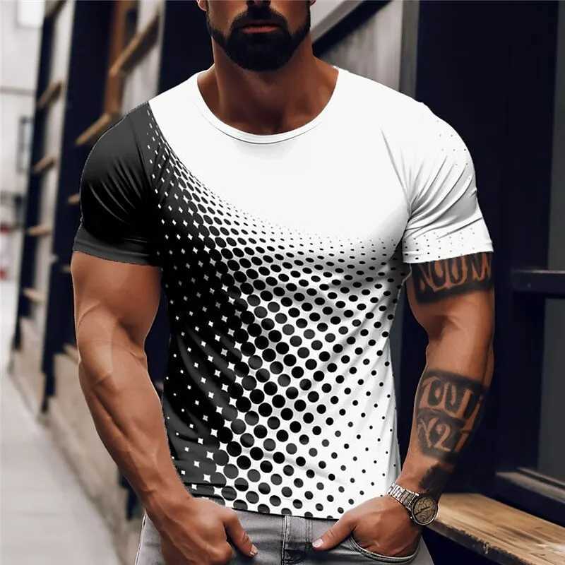 Men's T-Shirts Summer Mens T-Shirt Oversized Tees Top Contrast Print Slim Fit Shirt Punk Short Sleeve Casual Men Clothing Designer StreetwearL2425