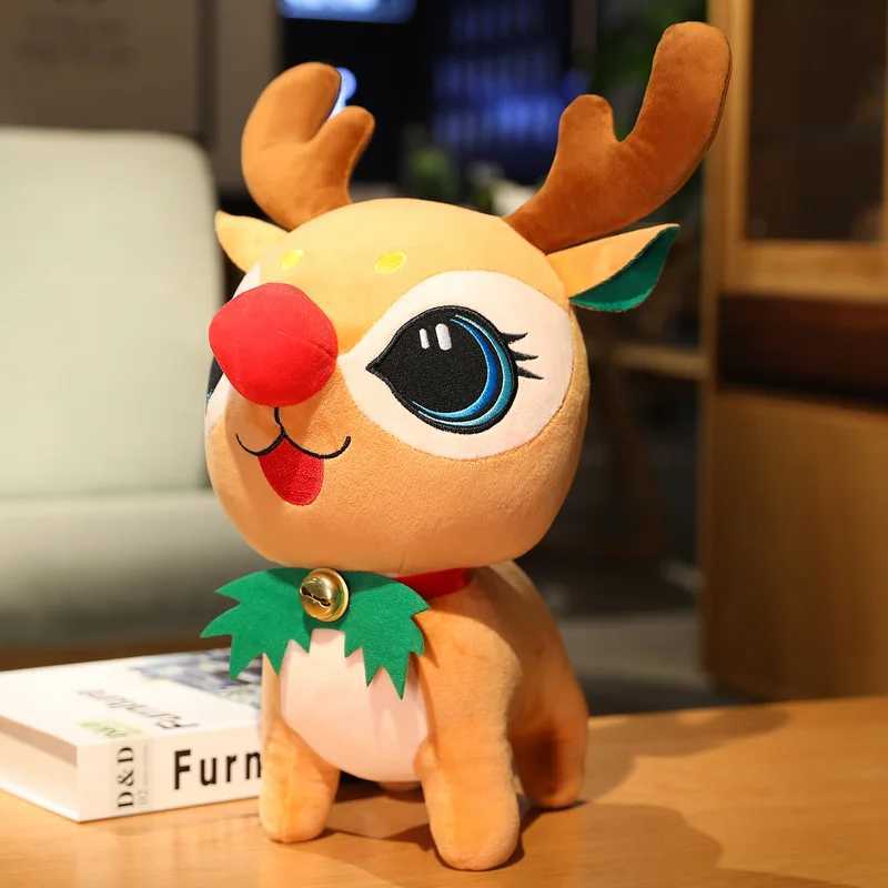 Stuffed Plush Animals New Deer Santa Claus Plush Toy Stuffed Animal Soft Cute Elk Snowman Pillow Doll Toys for Children Girls Kids Christmas Gift