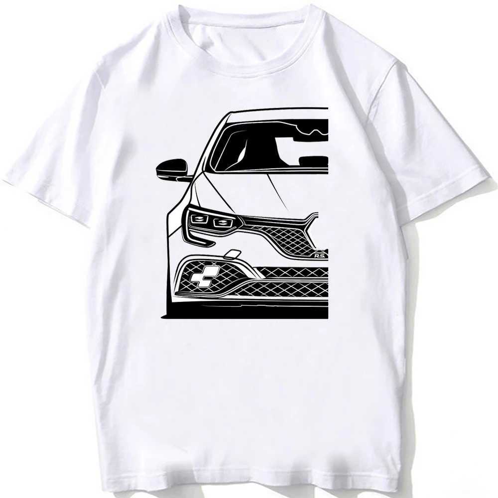 T-shirts masculins Classiques français Megane RS Trophy-R Sport T-shirt Men Short Slve Harajuku Car blanc décontracté garçon Ts Unisexe Hip Hop T-shirt T240425