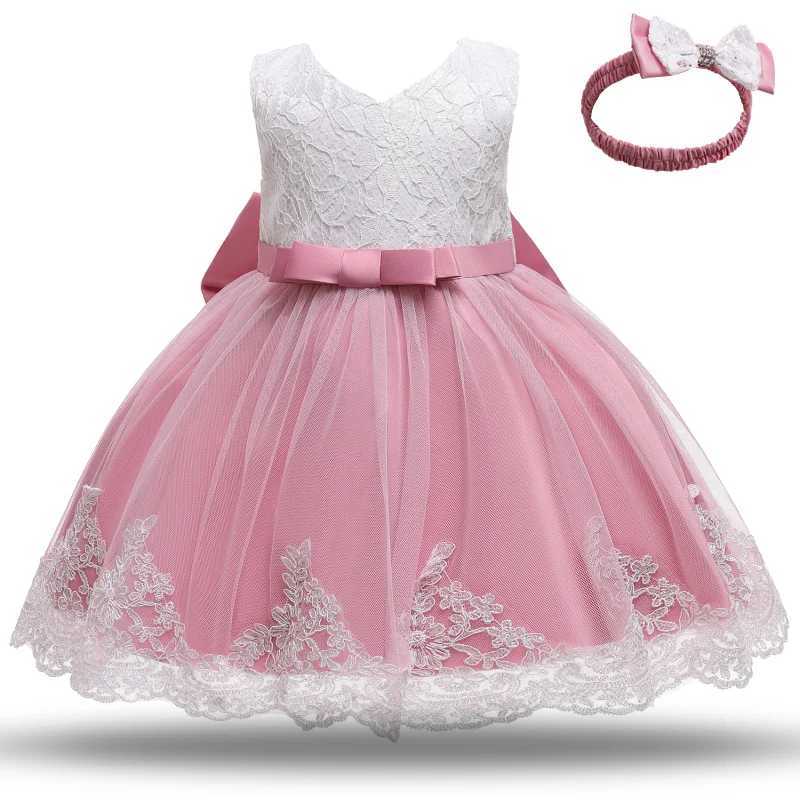 YZ2C Girl's Dresses Baby Girl Dress Party Dresses for Girls 1 Year Birthday Princess Wedding Dress Lace Christening Gown Baby White Baptism Clothing d240425