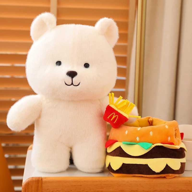 Polaires en peluche mignon dessin animé hamburger ours jouets en peluche