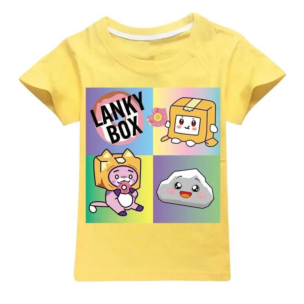 T-shirts Kawaii Boys T-shirt Cartoon Lanky Box Cute Print Short Sleeve Girls Clothes Summer Casual Fashion Funny Cotton Children Tops TeeL2404