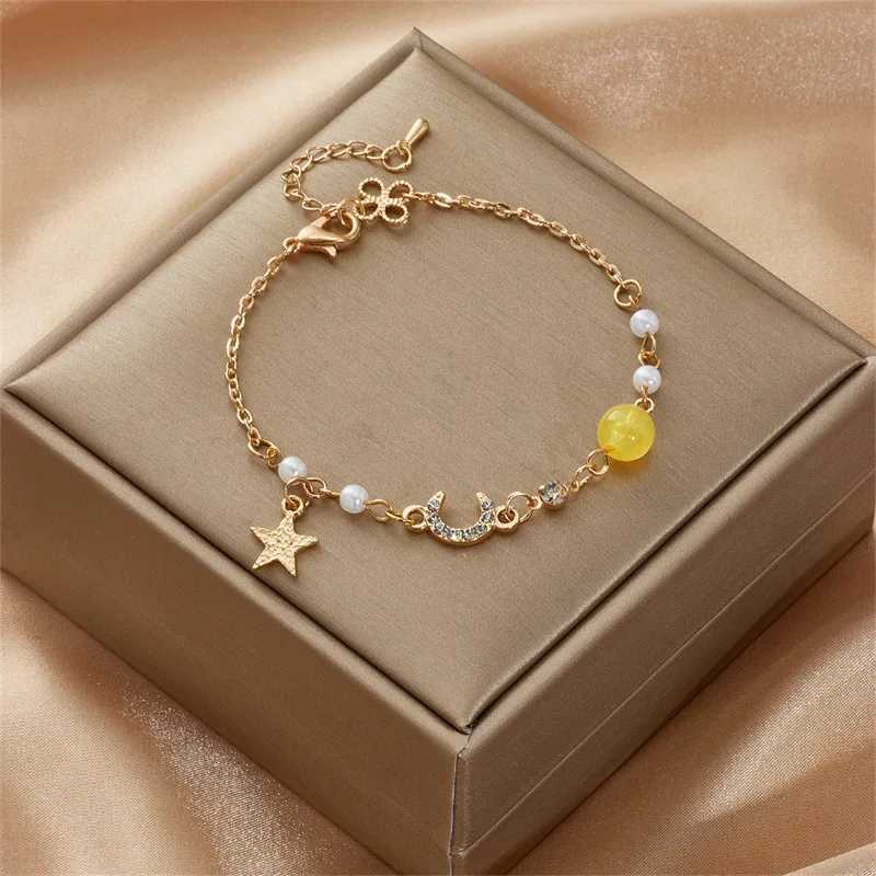 Kralen Fashion Woman Moon Pearl armband voor vrouwen Design luxe student vriend Bracelet zirkoon ster Moon armband feest sieraden cadeau