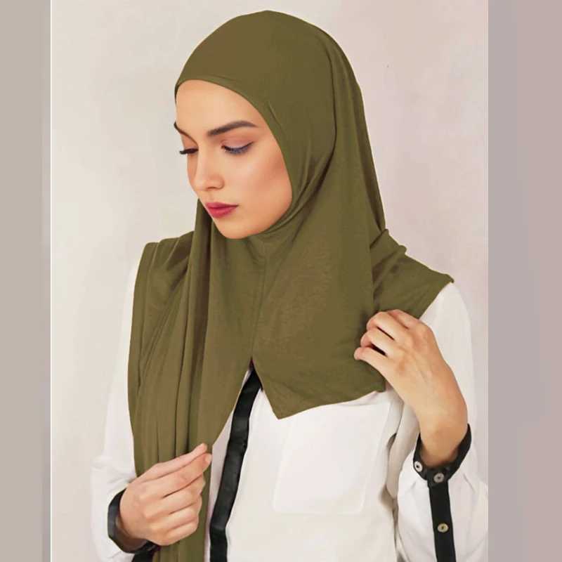 Hijabs Muslim Bonnet Hijab Scarf Instant Hijab Shawl Muslim Long Scarf Wrap Scarves Prayer Jersey Scarf for Women Fashion d240425