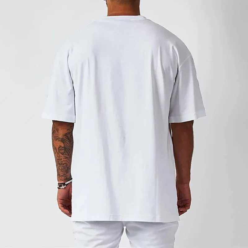 Men's T-Shirts High-quality Mens T-Shirt 100% Cotton T Shirt Men Women Solid Color Basic Casual Clothing Big Size Short Sleeve Black White TopL2404