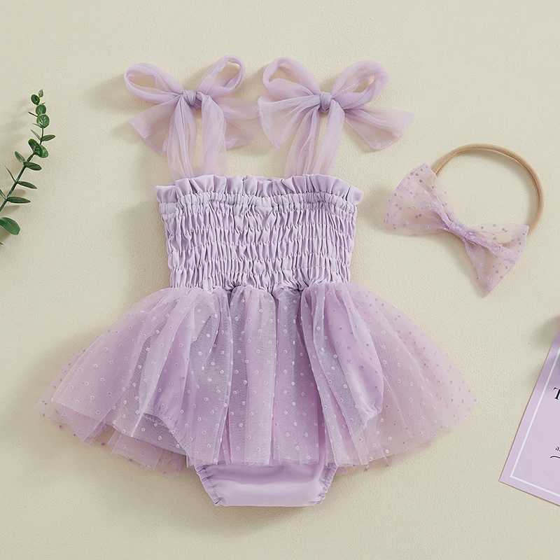 Rompers Neword Baby Girlm Romeveless Romper Летняя одежда с платьем для туса для коса