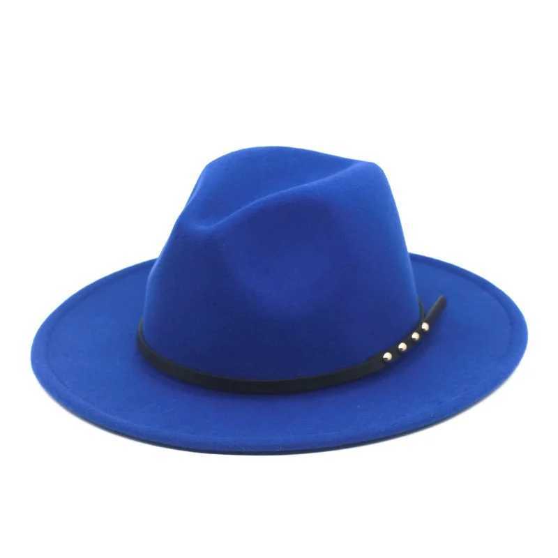 Breda randen hattar hink hattar fashionabla fedora hatt med bälte för män kvinnor kände hatt y240425