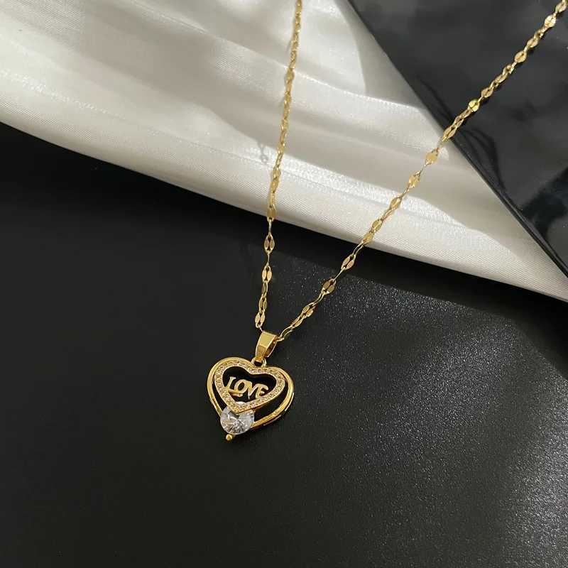 Pendant Necklaces Fashion European and American Heart Love You In My Heart Necklace Shiny Jewelry Love You Always In My Heart Pendant Gift