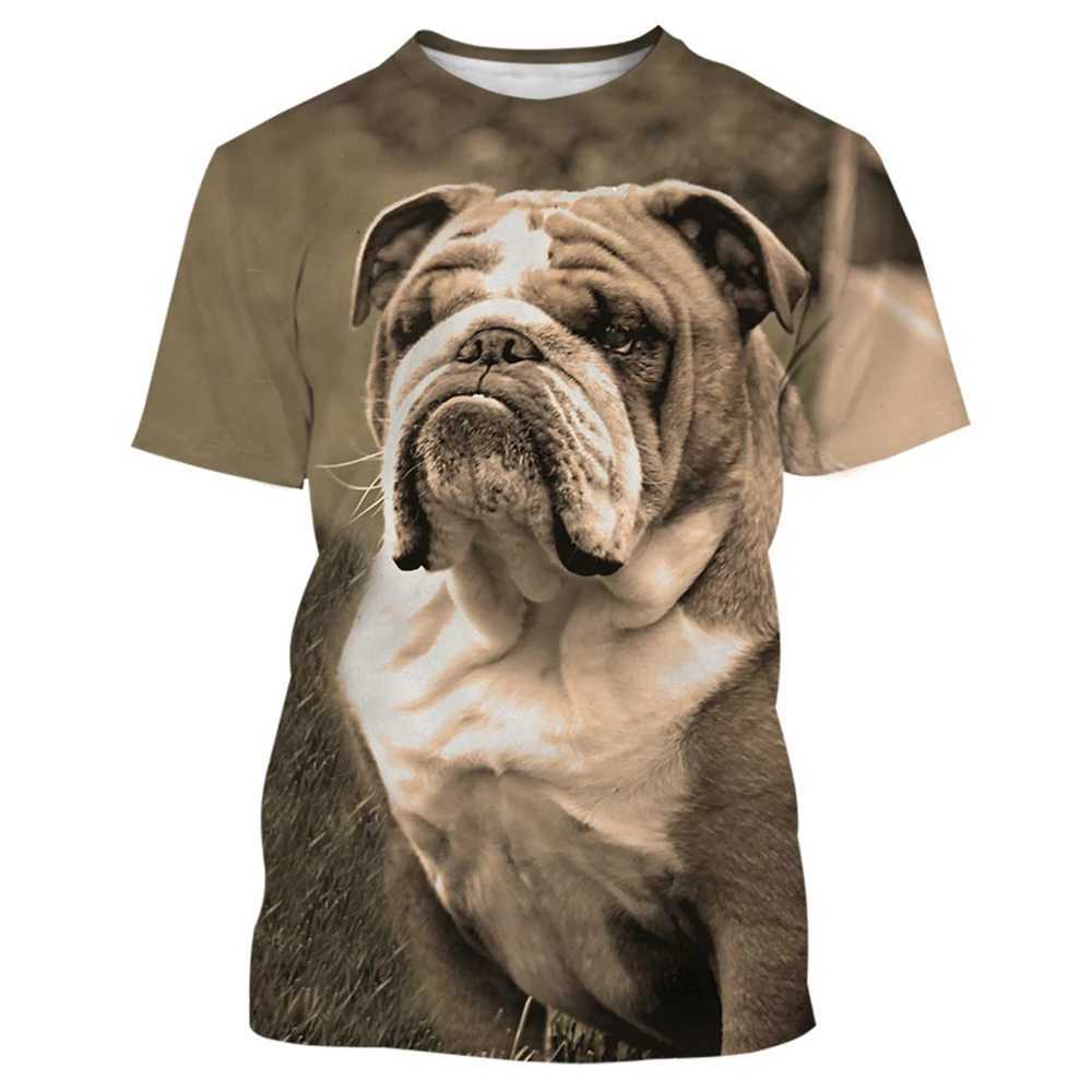 Heren t-shirts Dier Franse bulldog 3d print t-shirts Men vrouwen zomer casual o-neck korte mouw Harajuku streetwear oversized man t shirtsl2404