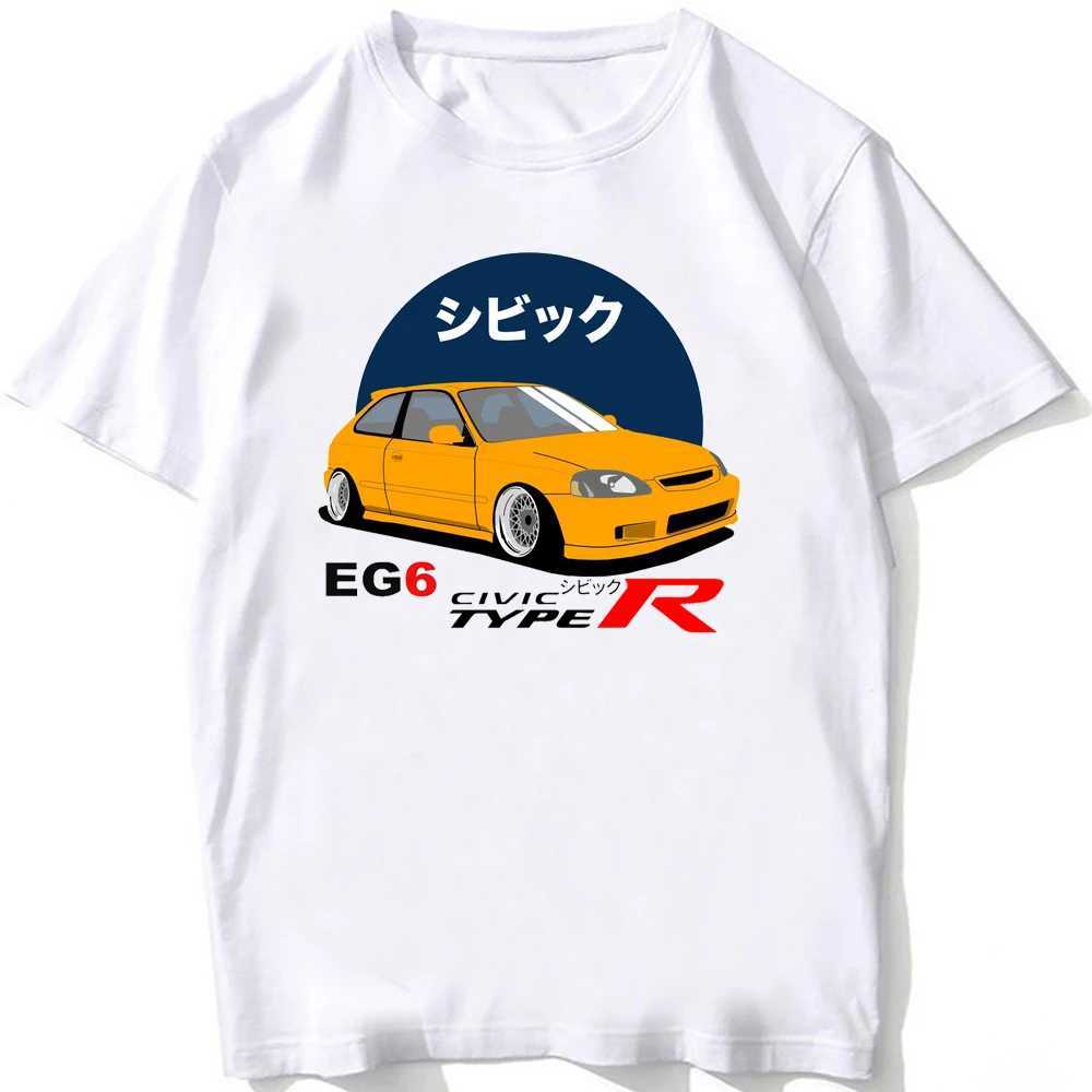 Heren t-shirts civic type r eg6 autolegende t-shirt nieuwe zomer mannen korte slev vintage hiphop boy casual t-shirts harajuku jdm white ts t240425