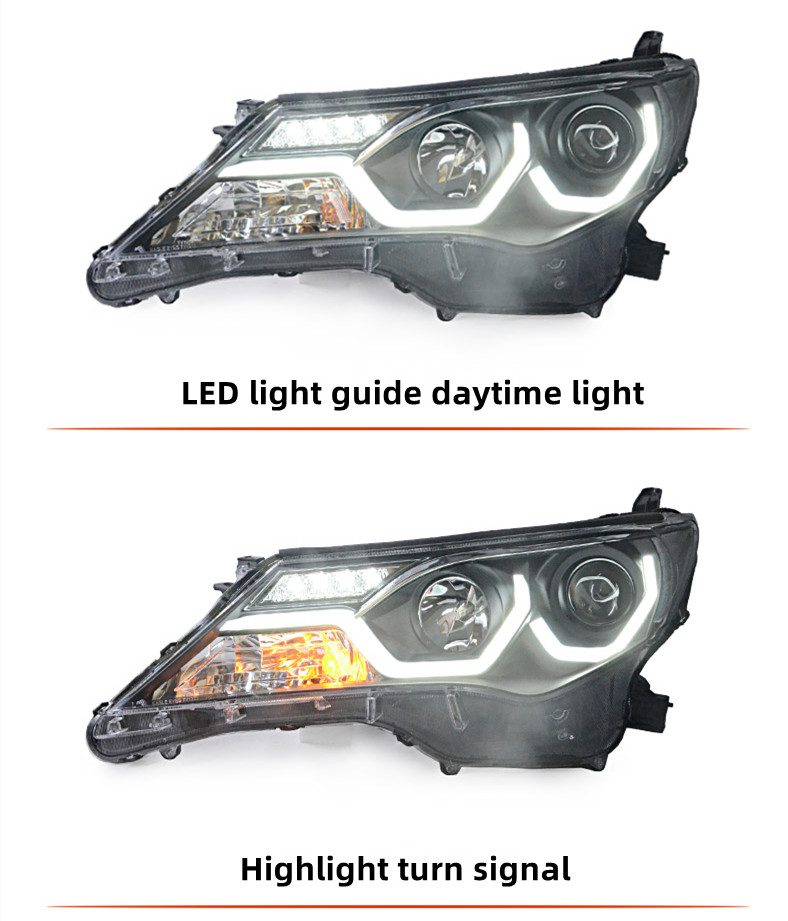 Phare LED pour Toyota RAV4 2013-20 16 LED AUTO ASSEMBLATION ANGLAGE LAMPE Signal dynamique de l'objectif bicofal