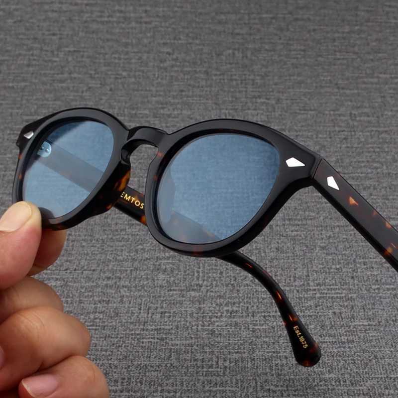 Sunglasses Sunglasses for Men Johnny Depp Lemtosh Polarized Sunglasses for Women Luxury Brand Vintage Acetate Frame Blue Night Vision Goggles J240423