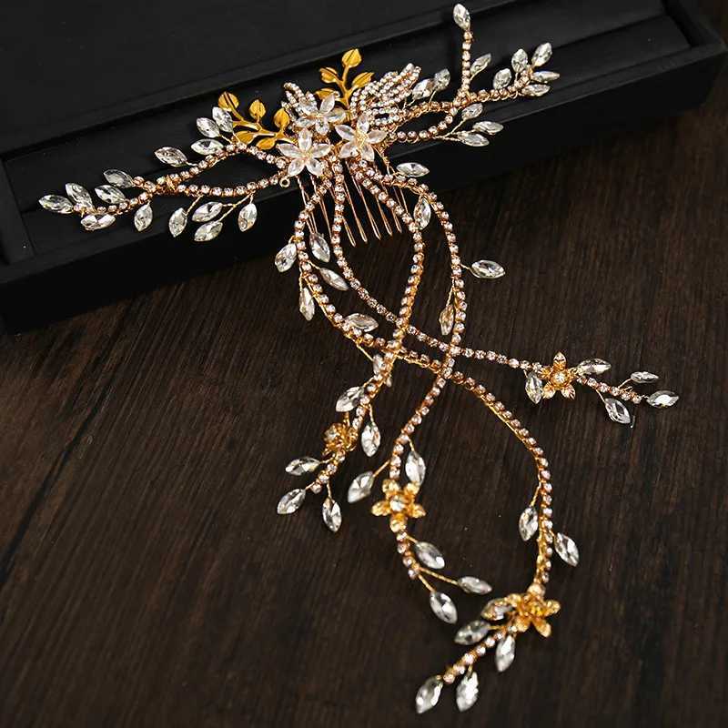 Bruiloft haar sieraden kristal parel bruids tiaras haarbanden haarspelden bruidsmeisje diamante haar wijnstok accessoires bruiloft haar kam haarband sieraden d240425