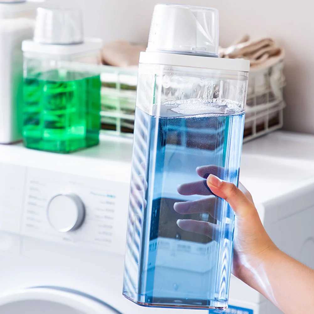 Бутылки для хранения банки пластиковая стиральная машина для мощностей порошковой контейнер для мыла