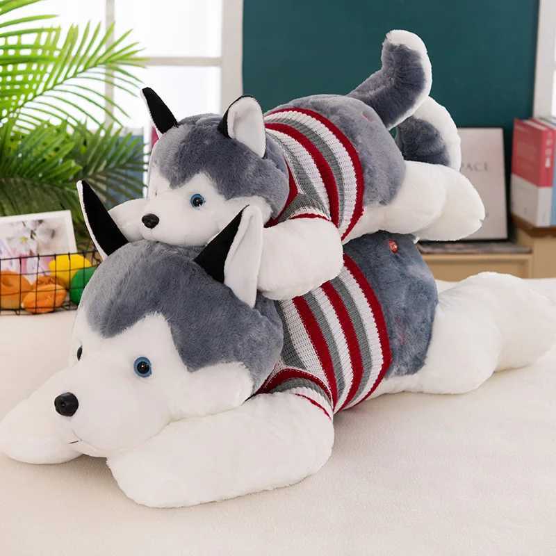 Dolgulu peluş hayvanlar 50 cm sevimli yumuşak kaii husky peluş oyuncak köpek doldurulmuş hayvan uzun yastık kız arkadaşı doğum günü hediye ev dekor