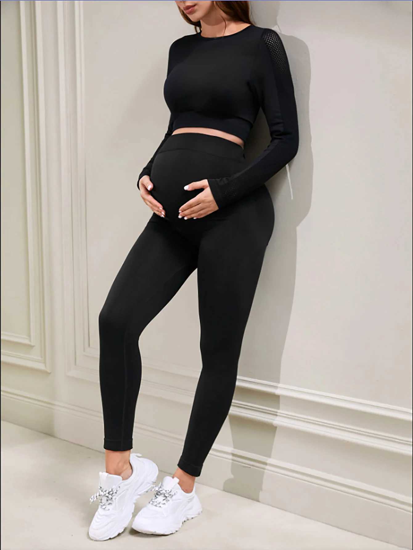 MATERNITY Bottoms European and American Foreign Trade Ventes enceintes pour femmes enceintes Pantalon de yoga enceinte Slim Fit Home Exercisel2404