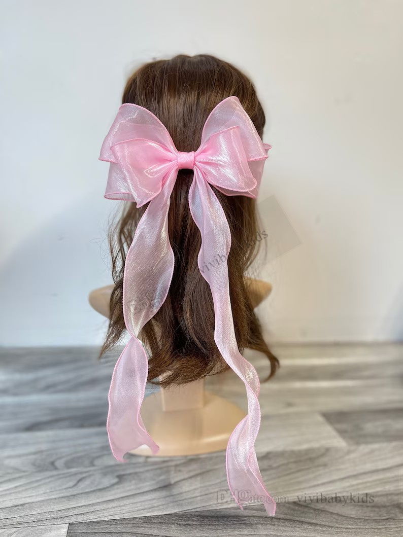 Sweet Pearl Yarn Bows Girls Hairpins Kids Spets Gace Ribbon Bows Princess Hair Clip Children's Day Party Barrettes Accessories Z7881