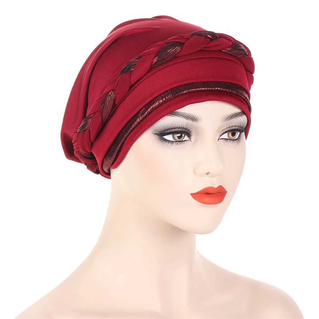 Hidżabs Braid Milk Silk Polyester modlitwa modlitwa Hidżab Kobiety muzułmańskie islamskie turban D240425